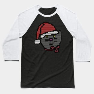 Christmas Sweater Santa Hat Cat Face Baseball T-Shirt